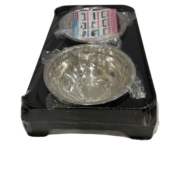 Elevated Dog Bowls Black‎ Adjustable Raised Stand 4 Heights Spill Proof Pet - Picture 10 of 11